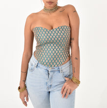 Load image into Gallery viewer, Pi'āra Structured Corset Top Emerald Green