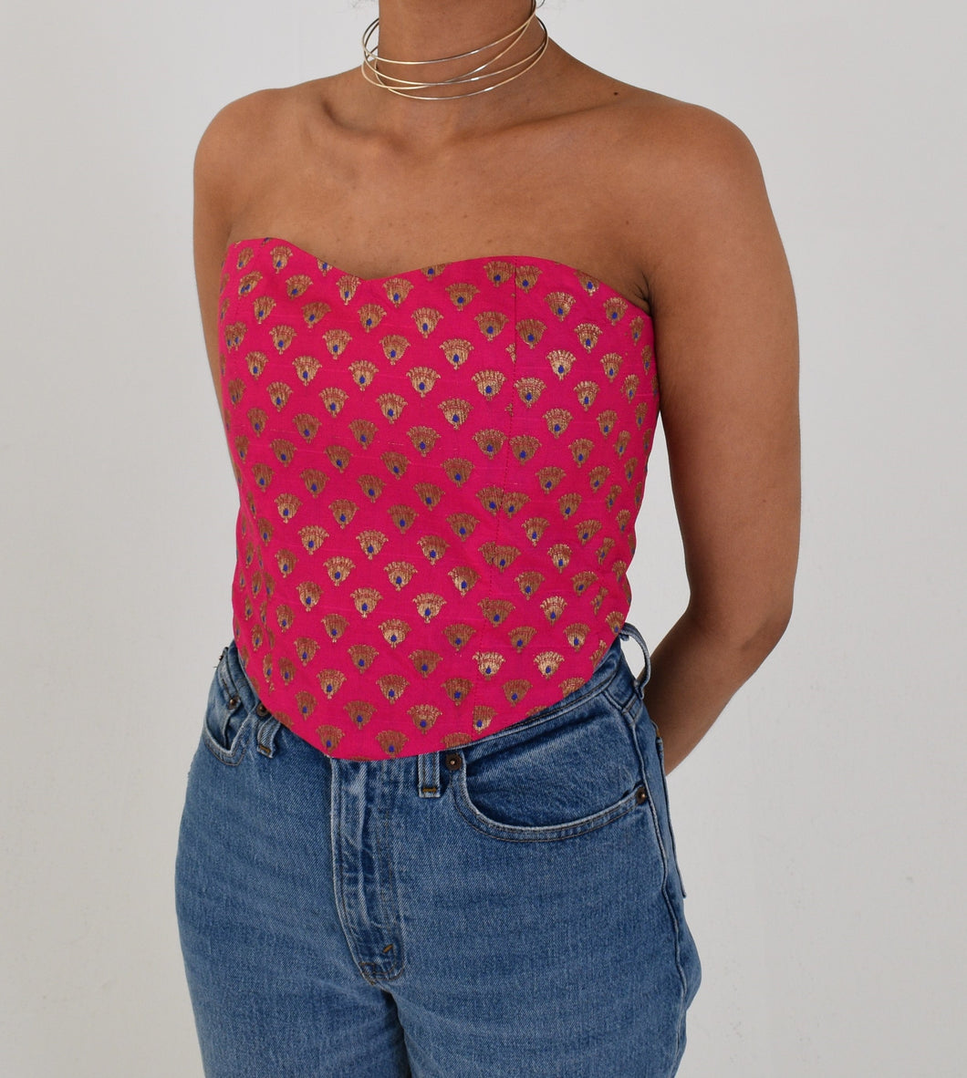 Pi’āra Structured Corset Top Hot Pink