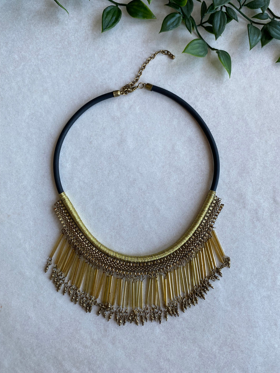 Gold Tribal Dangle Necklace